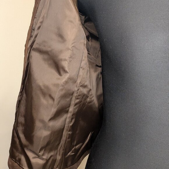 Brown Suede Leather Fall Coat - Women's sz M - Picture 12 of 14